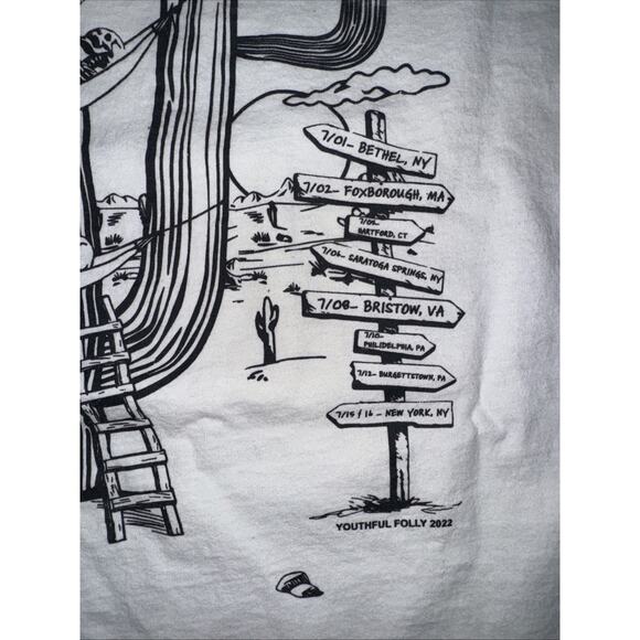 Dead & Company 2022 Tour T-Shirt Grateful Dead White XXL 23x28 Youthful Folly - Picture 10 of 11